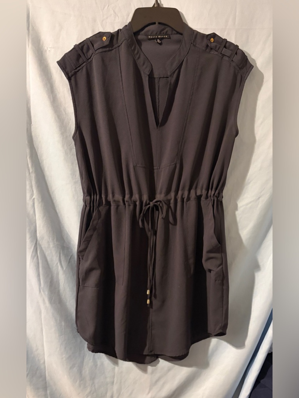 Dark Charcoal Sleeveless short dress